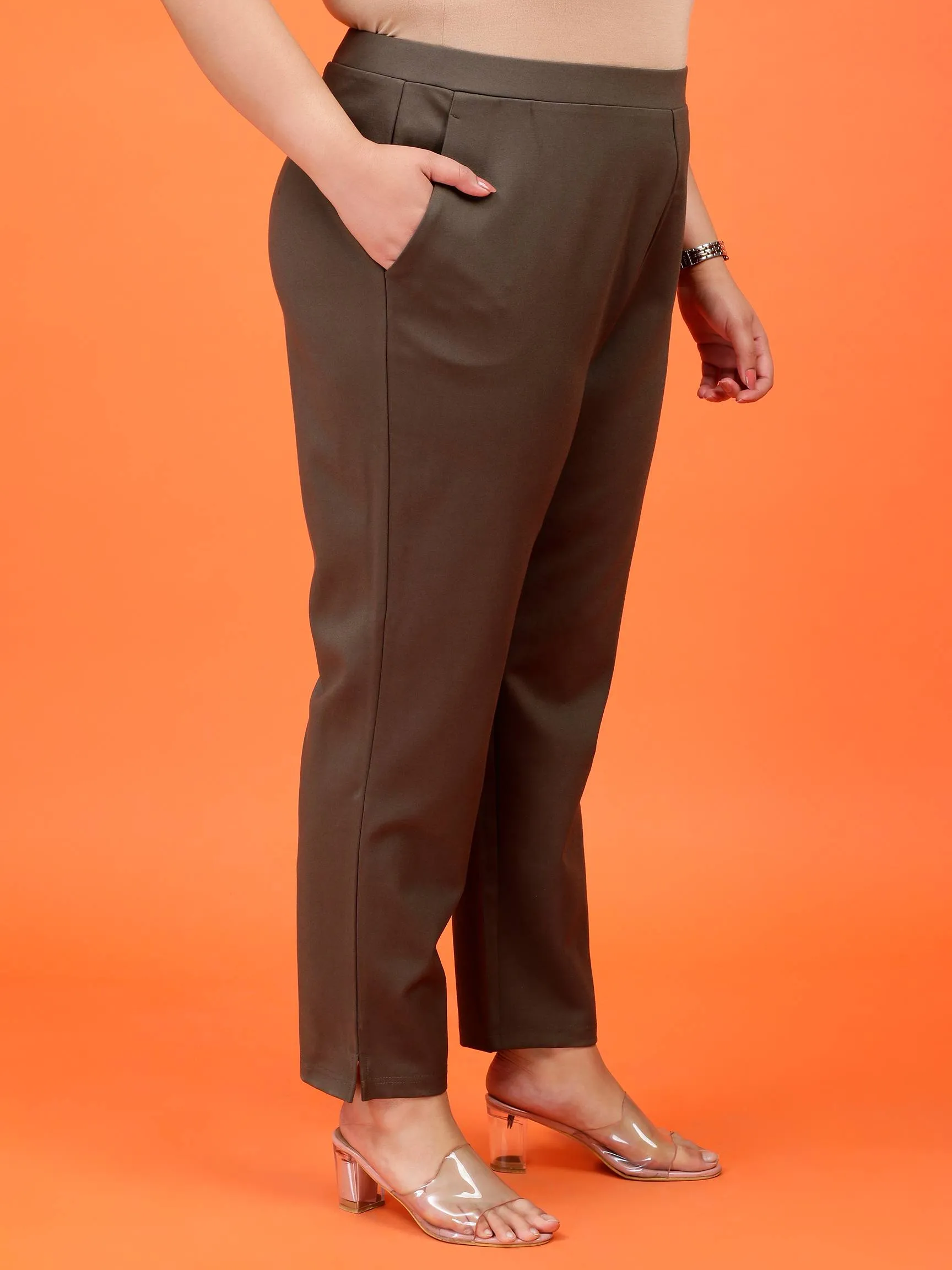 Plus Size Women Cigarette Pants