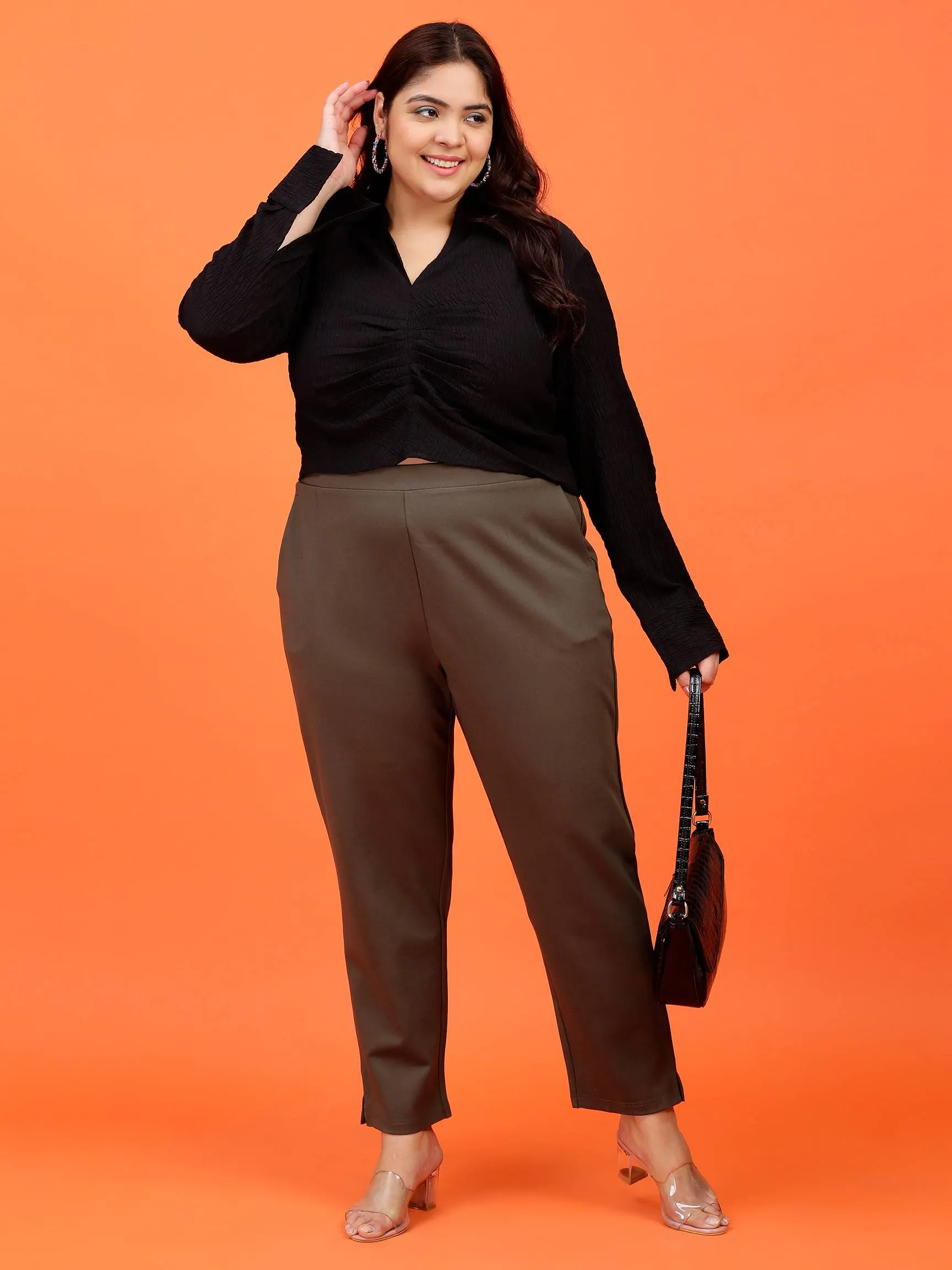 Plus Size Women Cigarette Pants