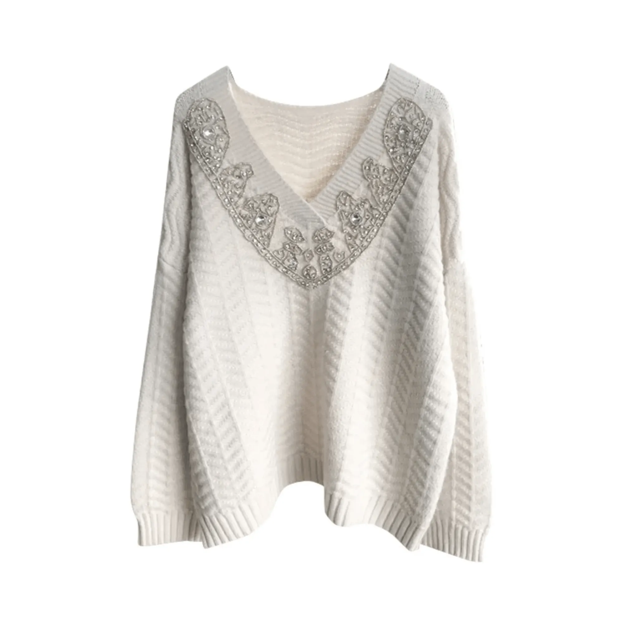 Pre Order:  Beaded Loose Knit Sweater