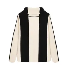 Pre Order:  Colorblock Striped Knit Loose Sweater