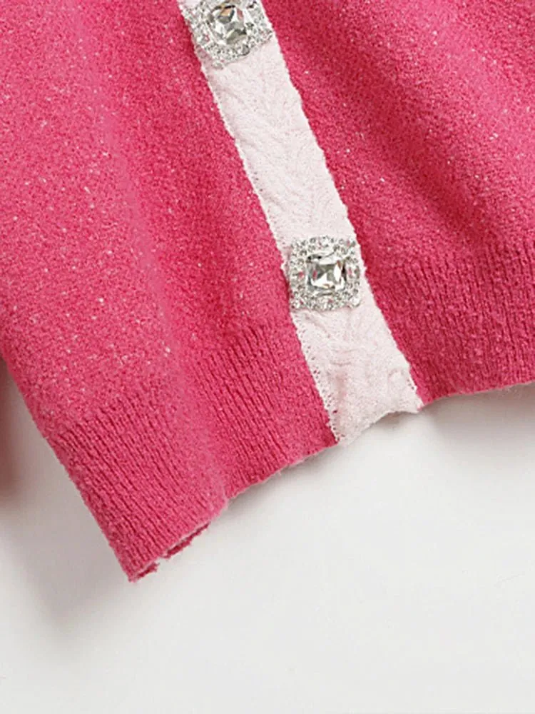 Pre Order:  Ornate Buttons Pink Gradient Cardigan