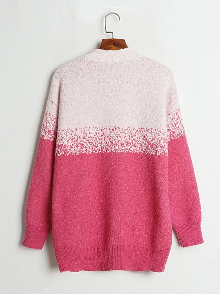 Pre Order:  Ornate Buttons Pink Gradient Cardigan