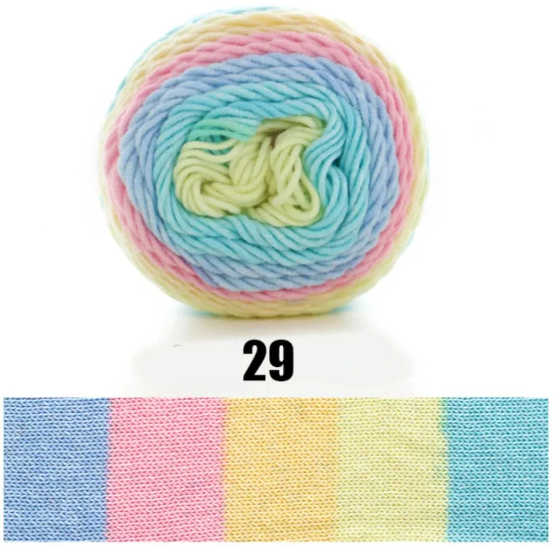 Rainbow Dyed Cotton-Acrylic Yarn