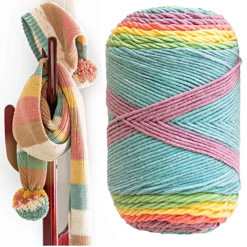 Rainbow Dyed Cotton-Acrylic Yarn