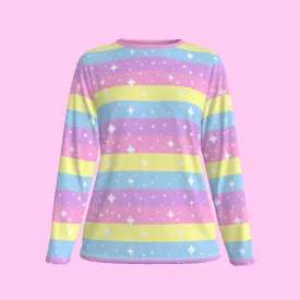 Rainbow Ribbon Women's Cotton Long Sleeve T-shirt