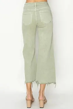 Risen Sage High Rise Wide Crop Pants