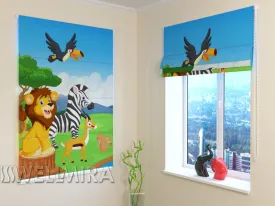 Roman Blind Cute African Animals