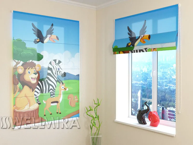 Roman Blind Cute African Animals