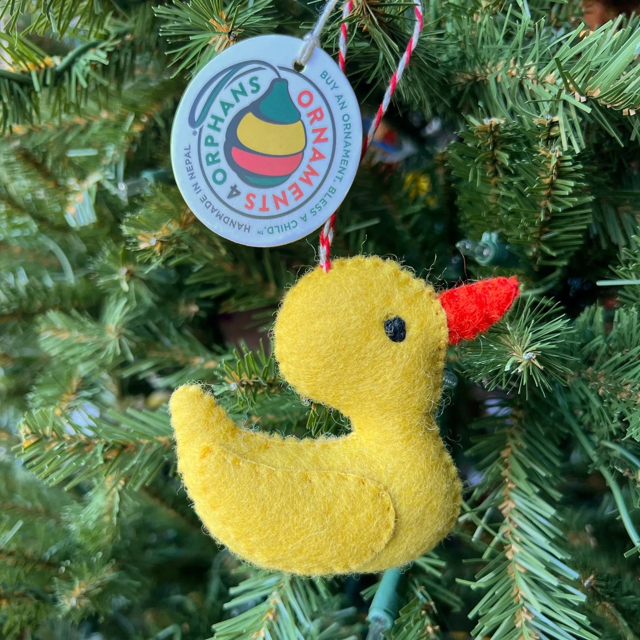 Rubber Duck Ornament, Felt Wool