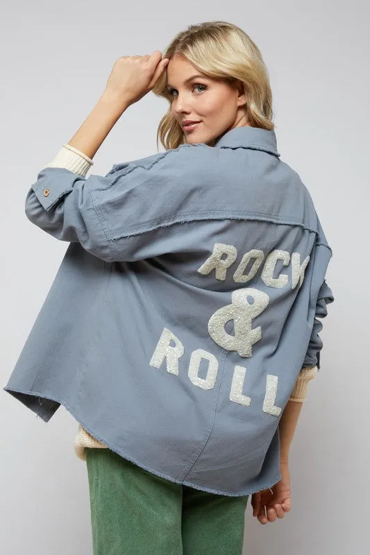 Sequin Long Sleeve Rock & Roll Button Down Jacket