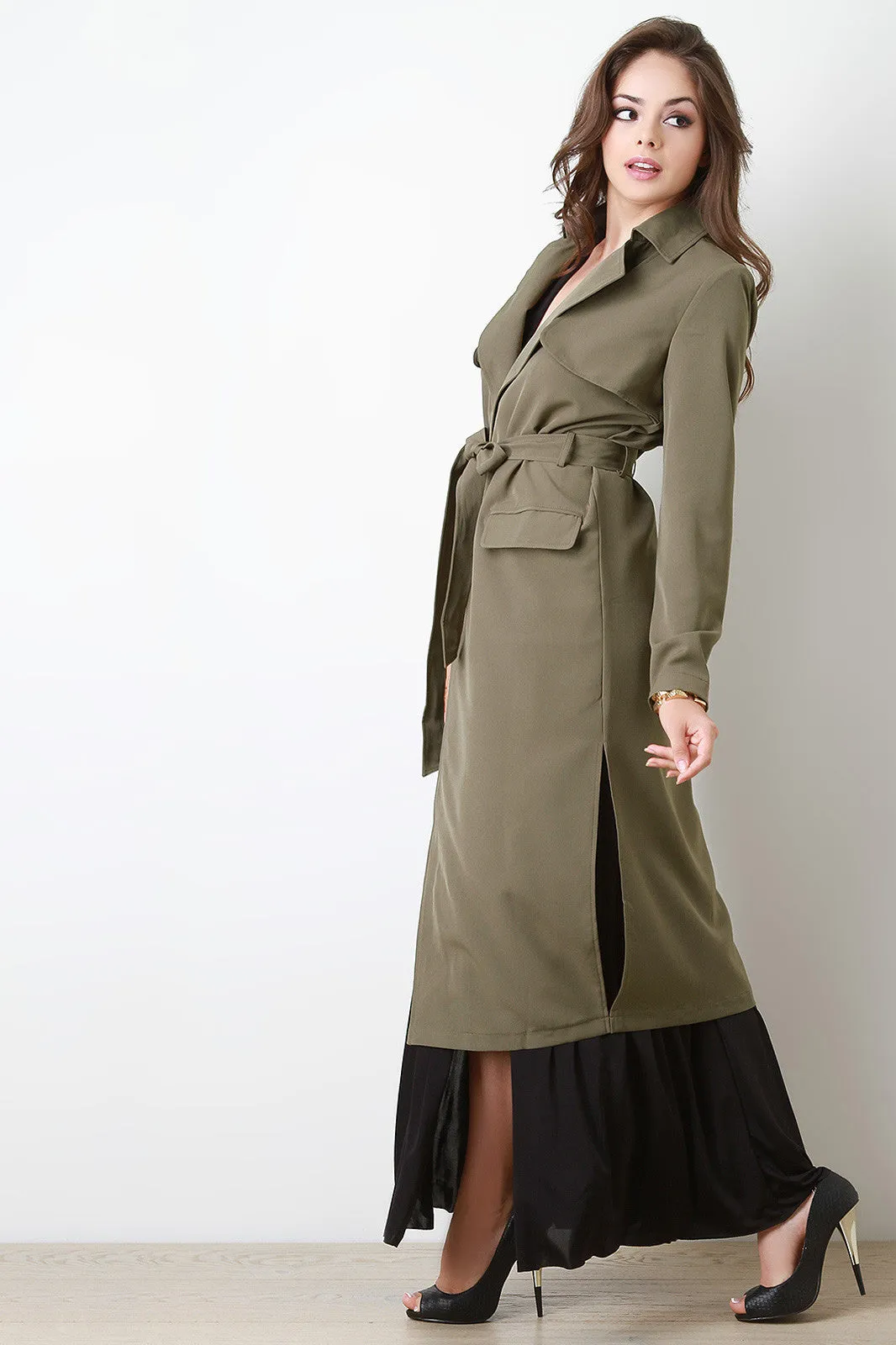 Side Vent Trench Coat Jacket