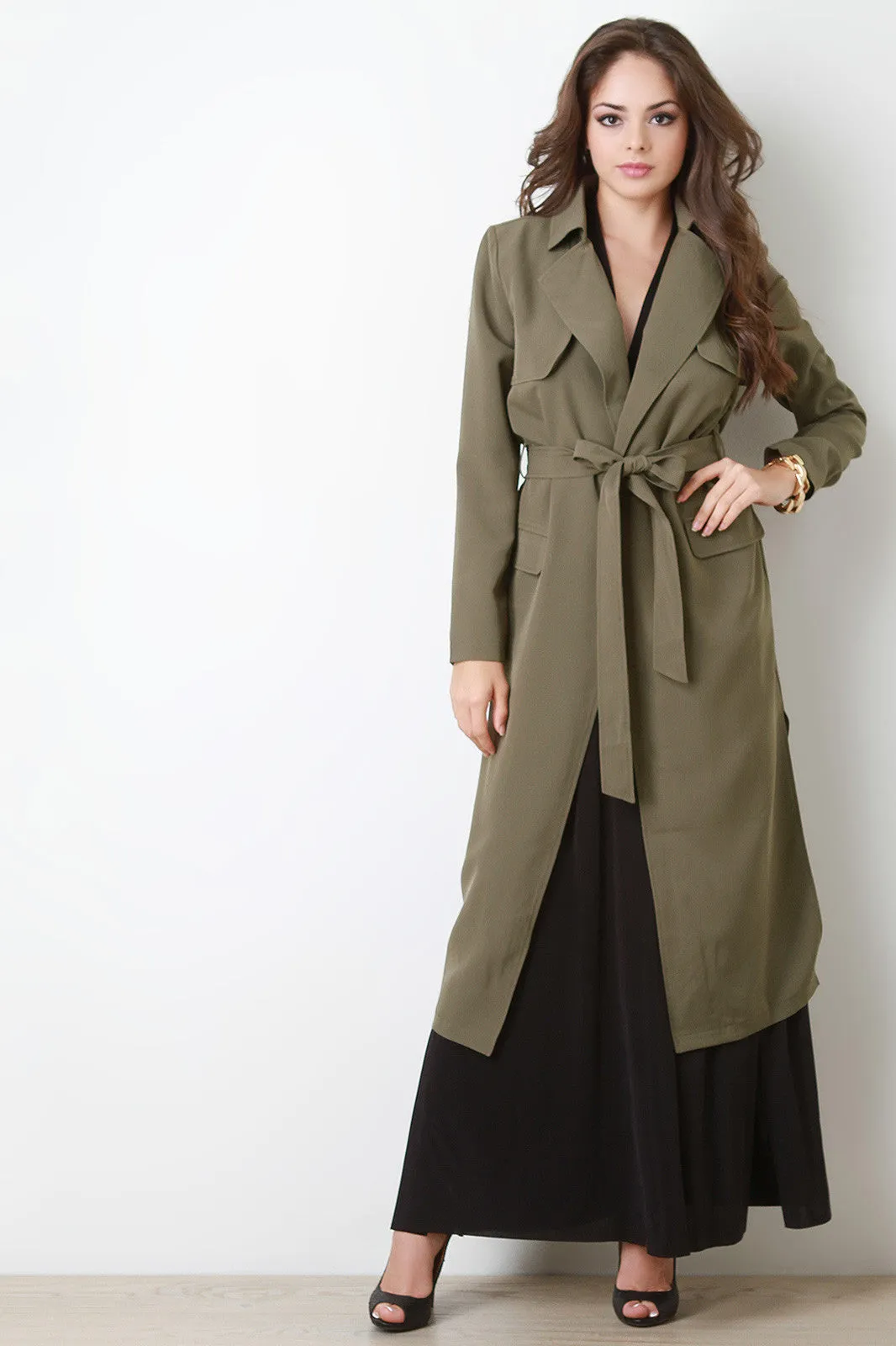 Side Vent Trench Coat Jacket