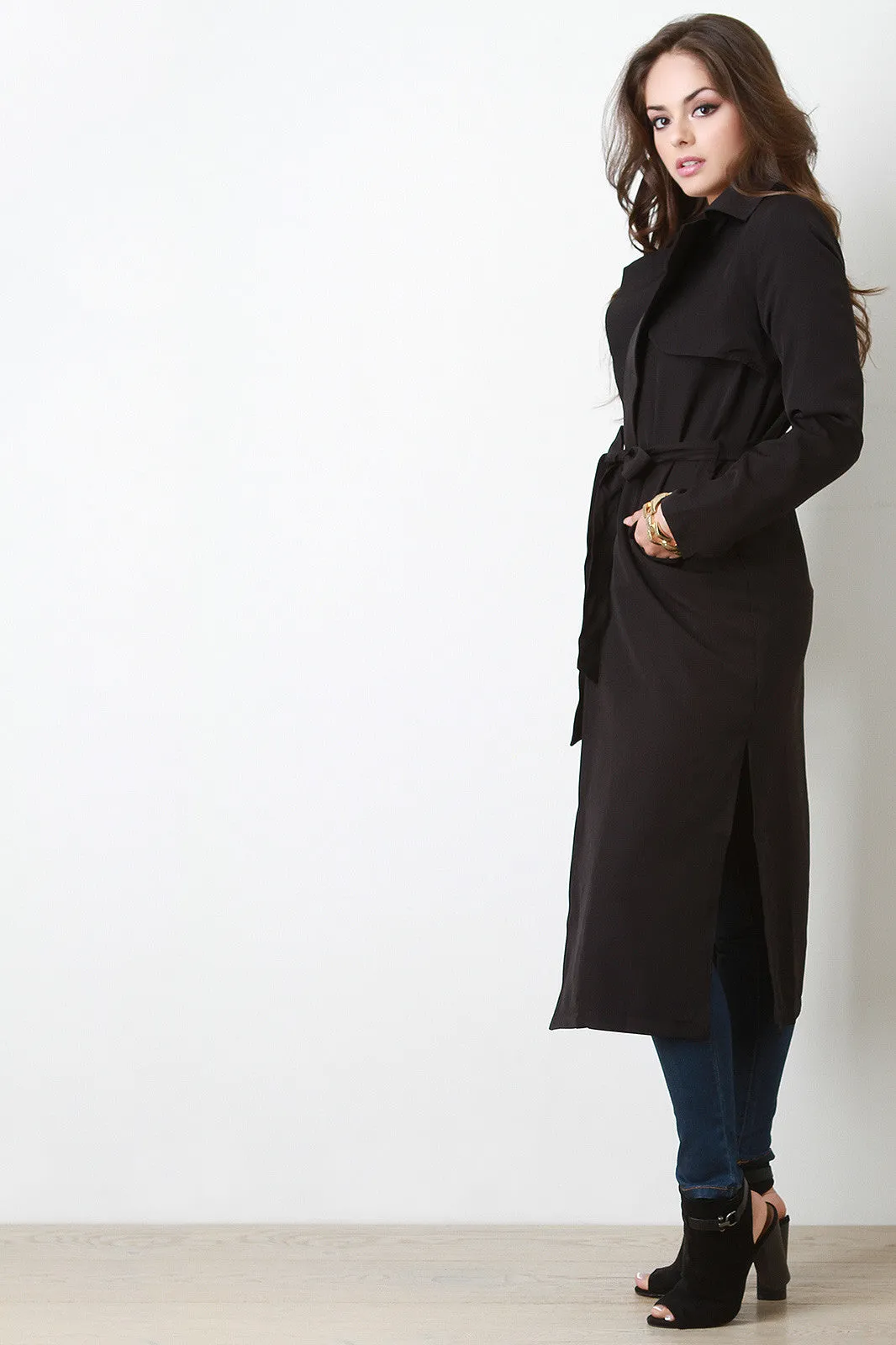 Side Vent Trench Coat Jacket