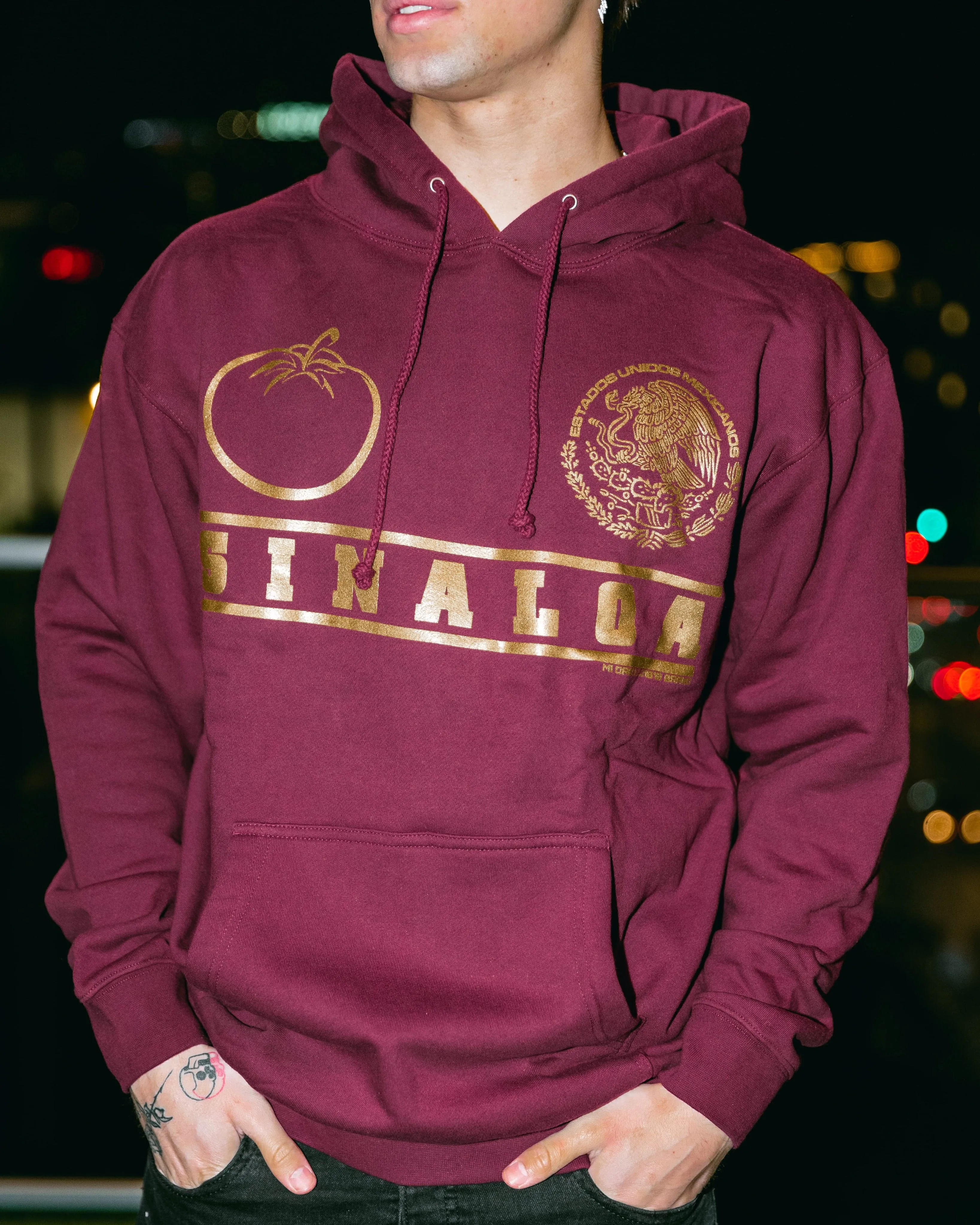 SINALOA LA DEL TOMATE MAROON HOODIE