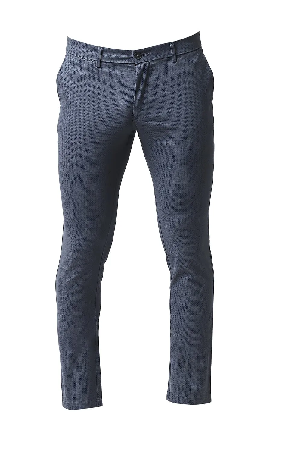 Tapered Fit Stretch Printed Trousers