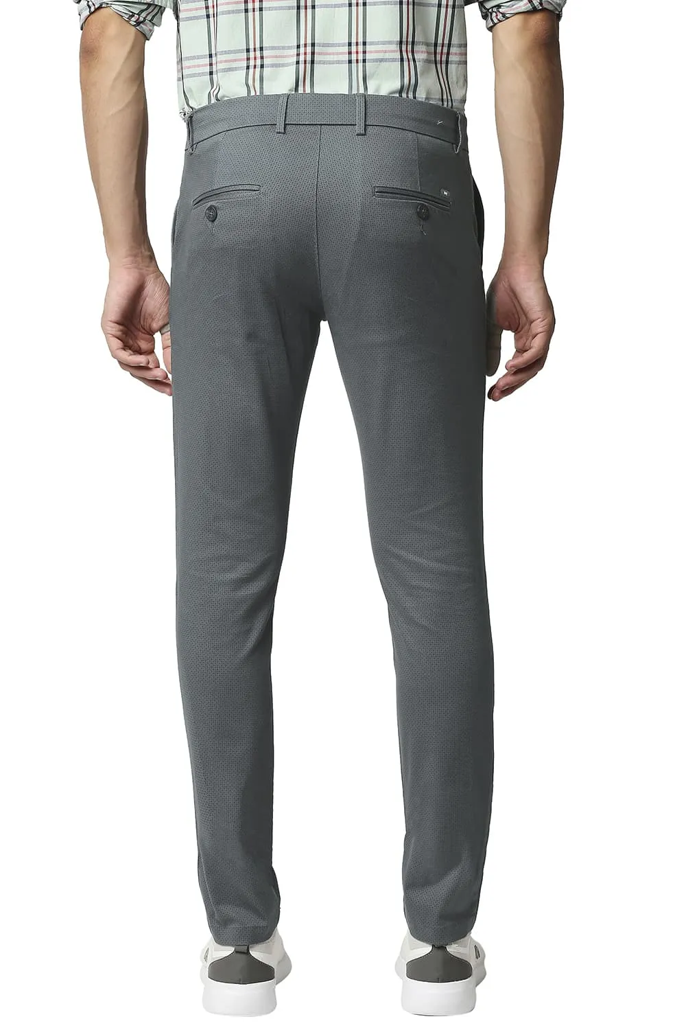 Tapered Fit Stretch Printed Trousers