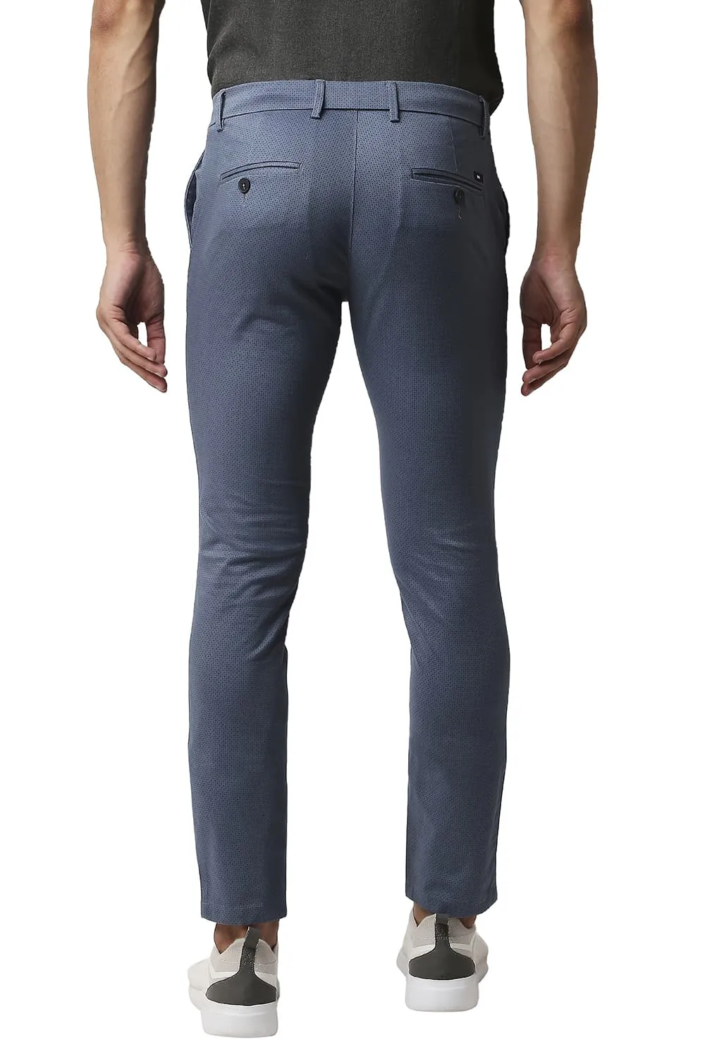 Tapered Fit Stretch Printed Trousers