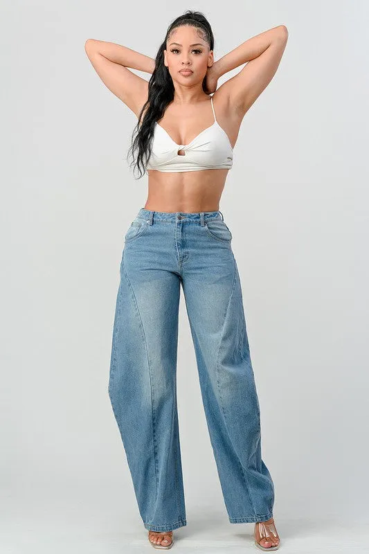 TEEK - Wide Leg Denim Jeans