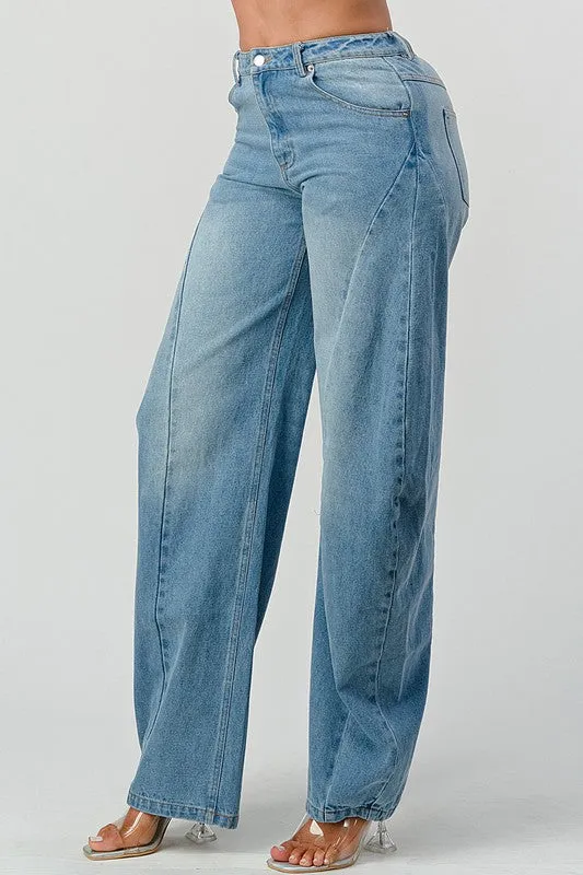 TEEK - Wide Leg Denim Jeans