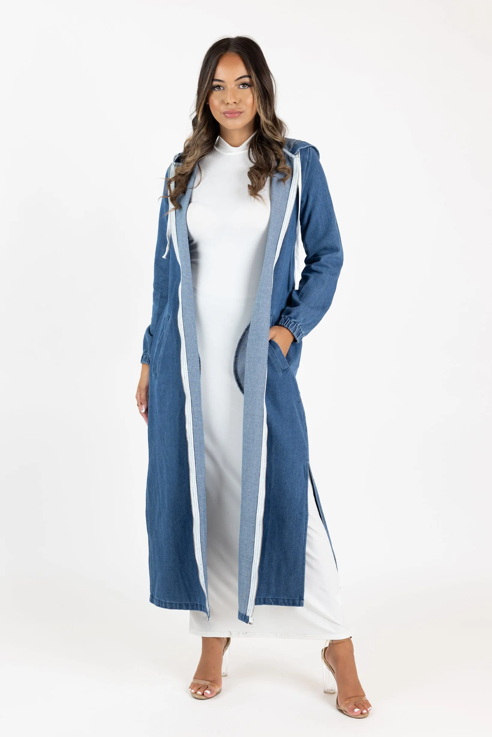 The Grand Denim Zip Trench