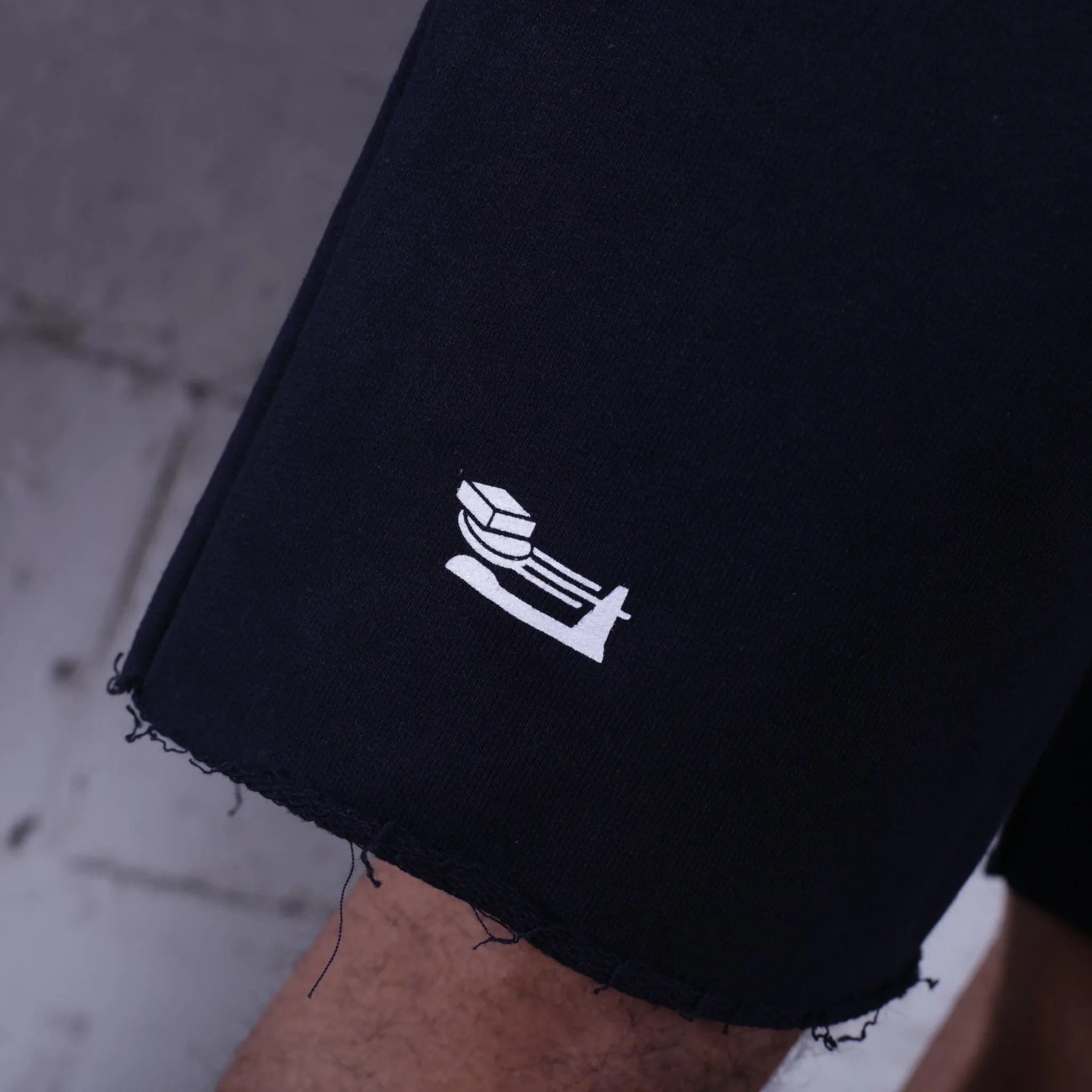 Triple Beam Premium Terry Shorts Navy