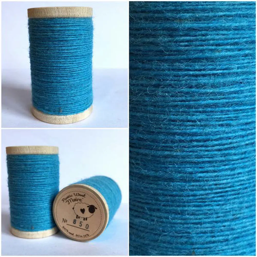 TRUE TURQUOISE Hand Dyed HALF YARD Wool Fabric for Wool Applique and Rug Hooking