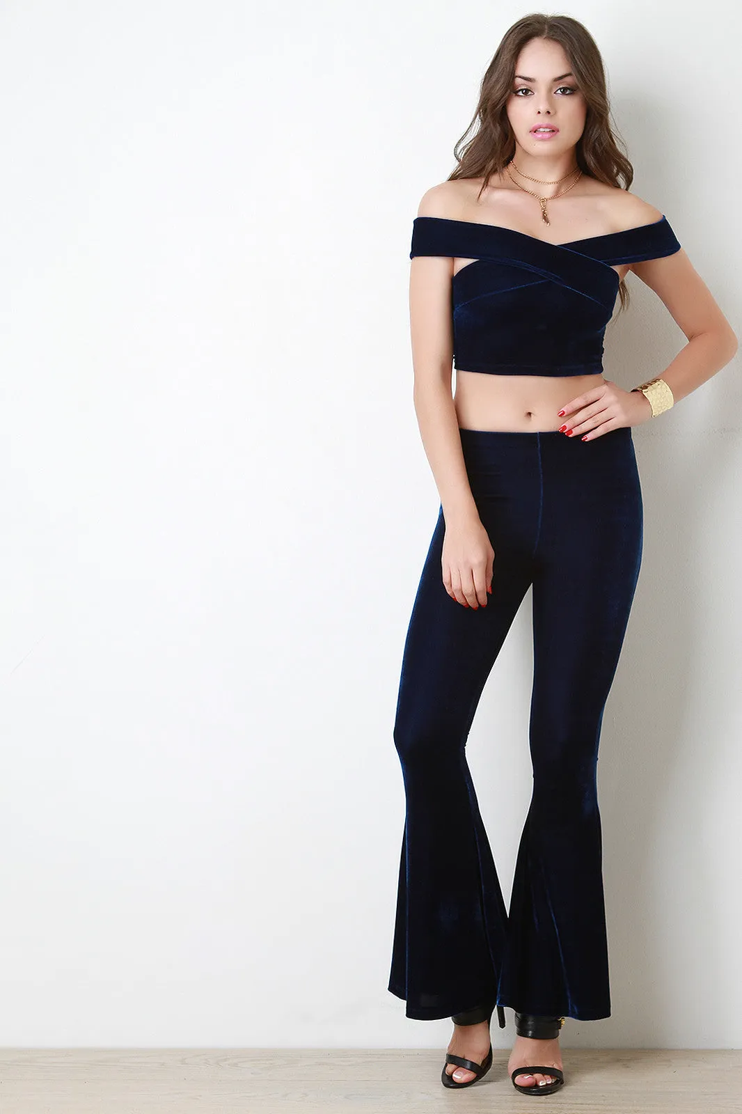 Velvet Bell Bottom Pants