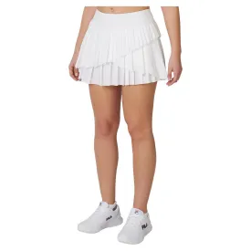 Women's Asymmetrical Pleated Tennis Skort White