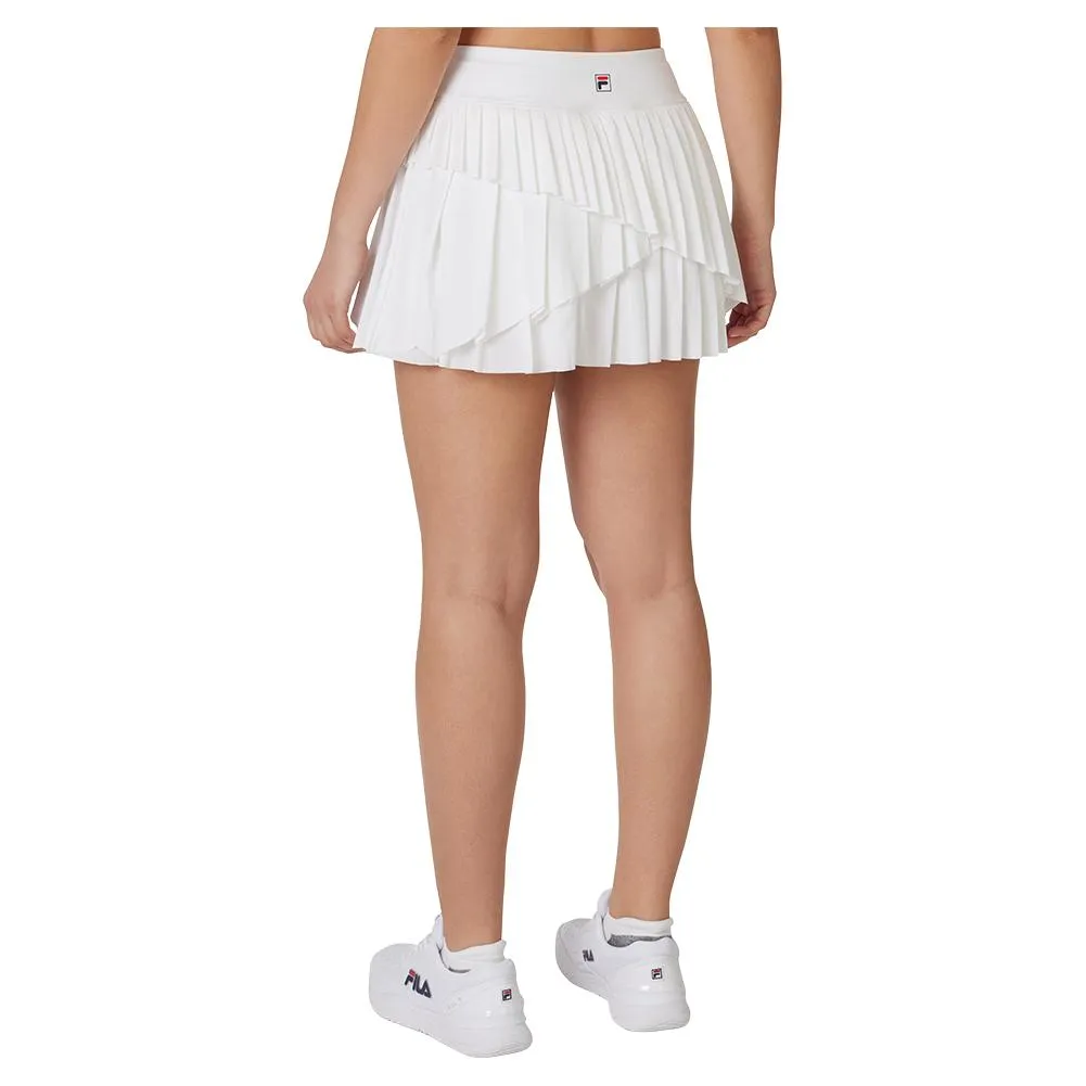 Women's Asymmetrical Pleated Tennis Skort White