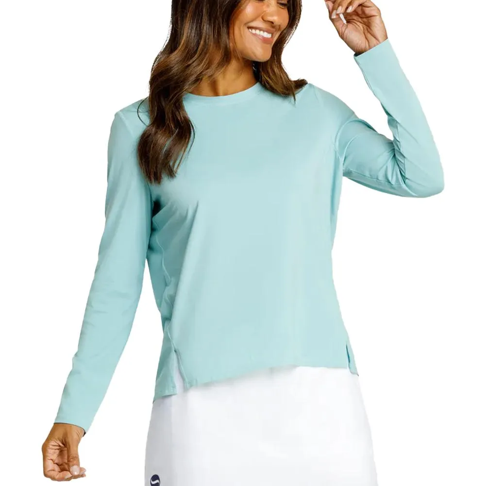 Women`s Friday Crew Neck Long Sleeve Pickleball Top Aquifer