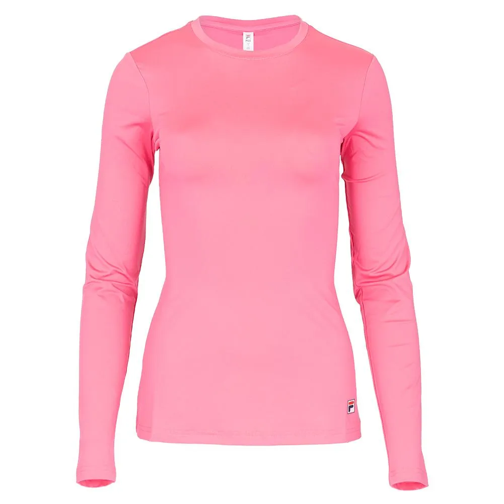 Women's Long Sleeve UV Blocker Pickleball Top Pink Cyclamen