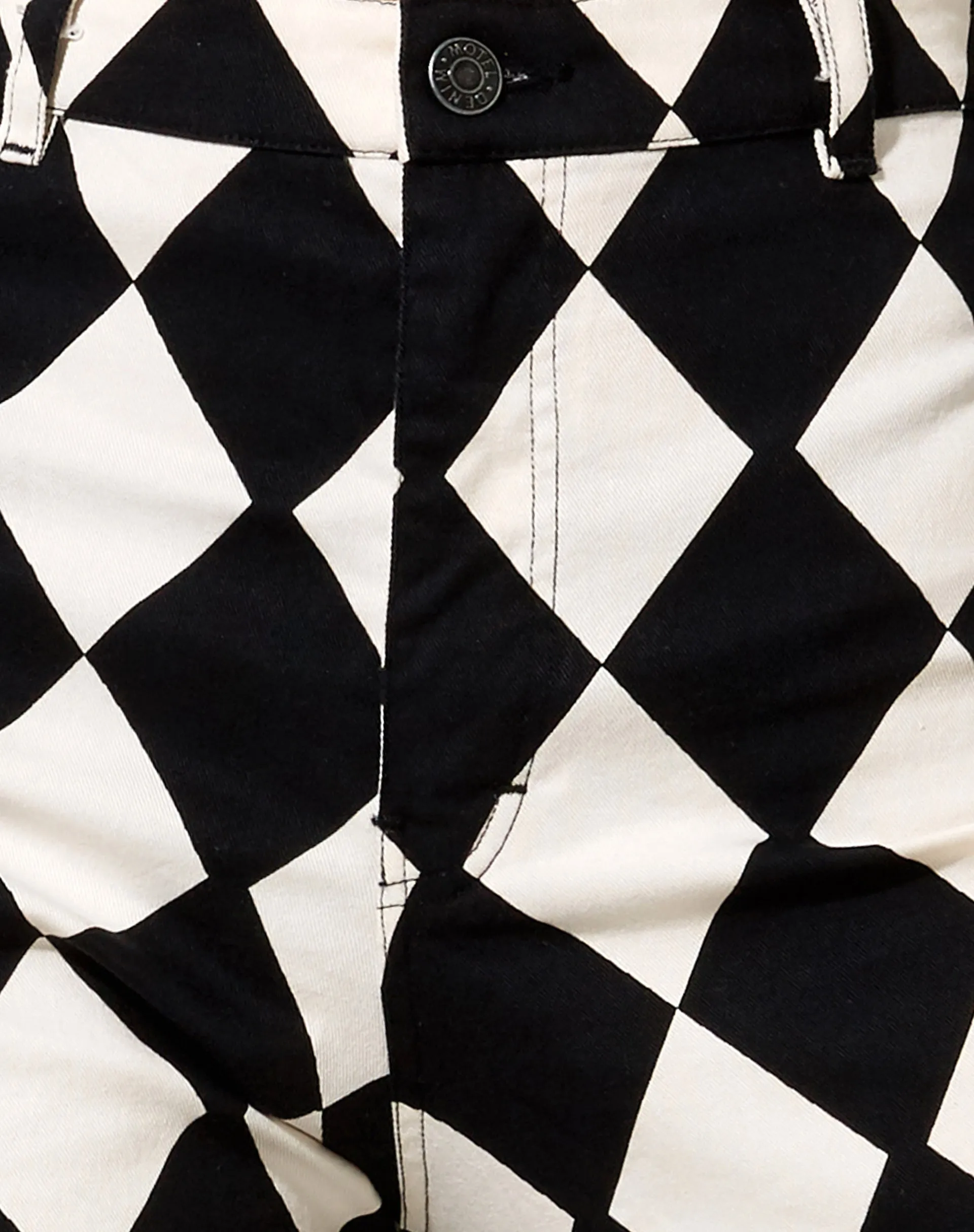 Zoven Flare Trouser in Harlequin Black and White